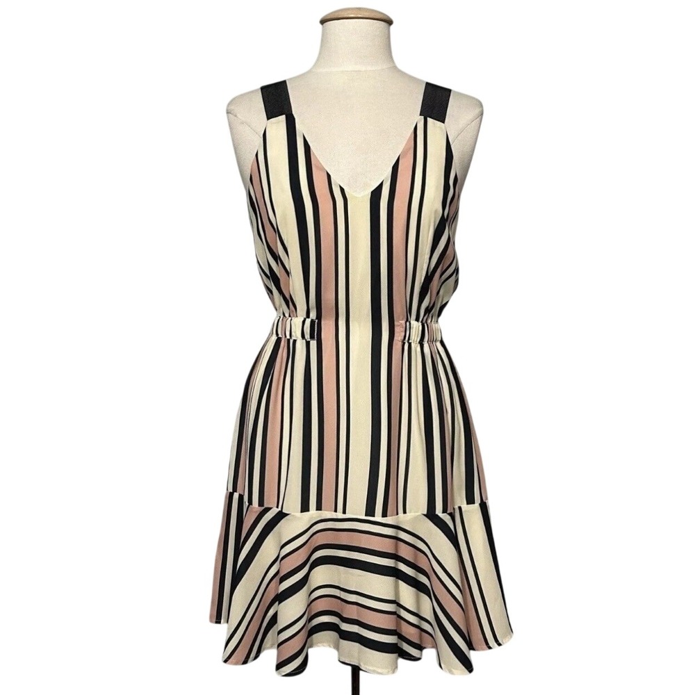 Greylin Anthropologie Womens Dress S Pink Blue Stripe Preppy Retro Contempotaty